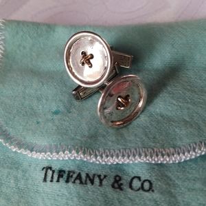 Tffany & Co. Vintage Men's Cuff Links in 925 Silver & 18k Gold
